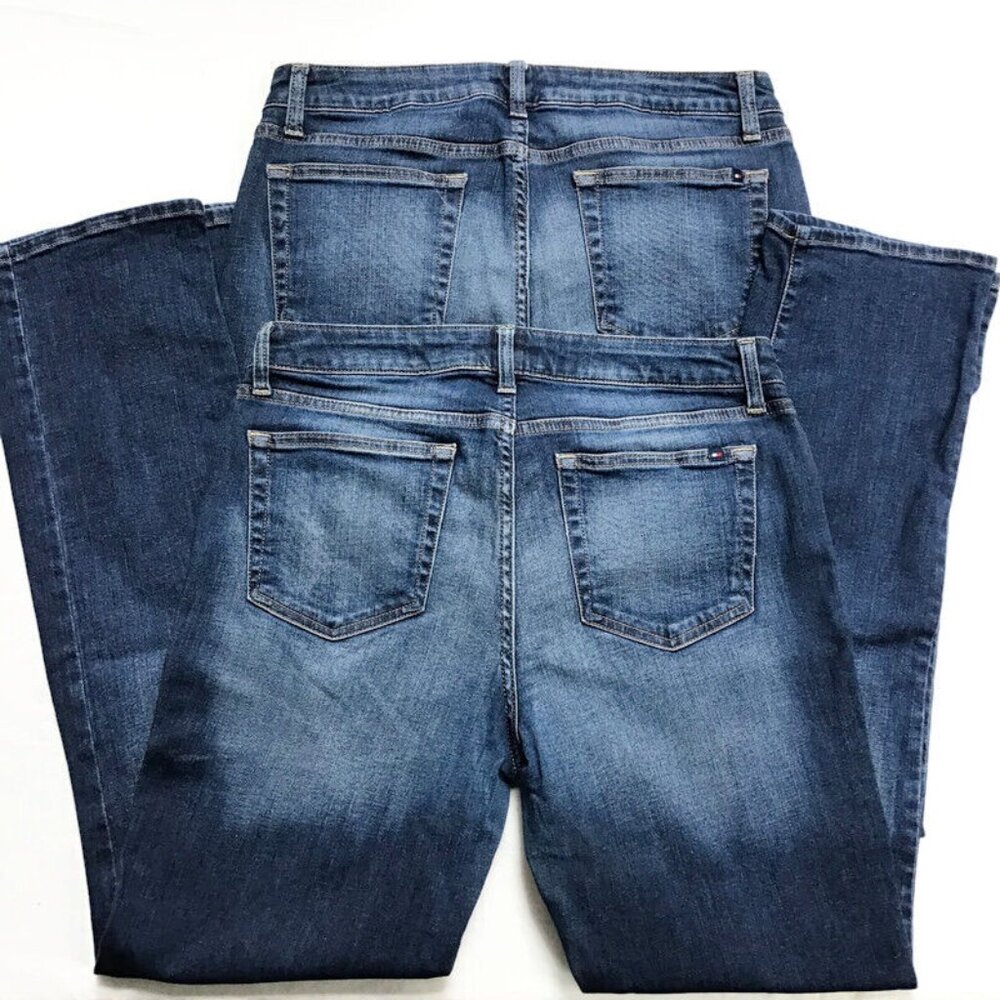 2 Pair Tommy Hilfiger Curve Straight Jeans Womens Size 10 Medium Dark Blue Wash